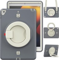 NIKCORP Zaštitna maska za iPad 9.7" (2017/2018) s rotirajućim stalkom 360° i naramenicom trodijelna, siva